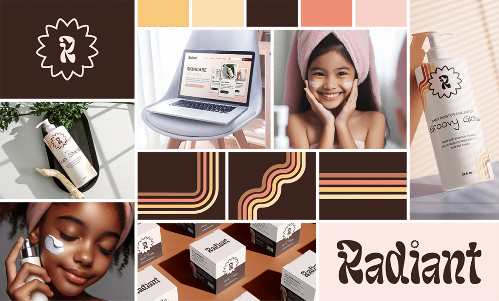 Brand board for Radiant skincare