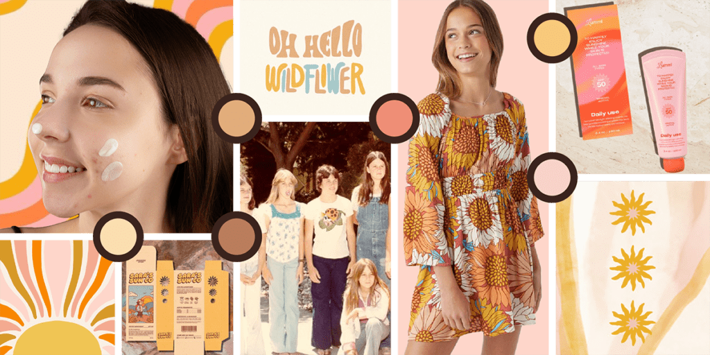 1970s groovy themed moodboard