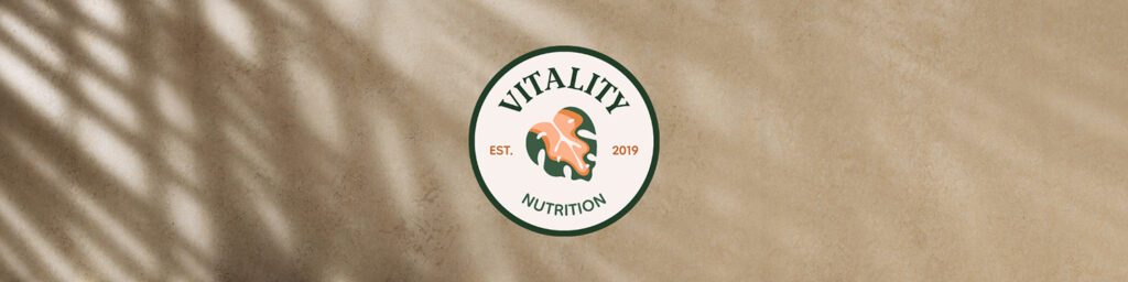 Vitality Nutrition banner image with logo design