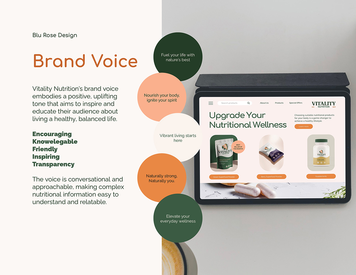 Vitality Nutrition Brand Identity brand voice