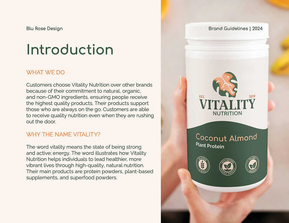 Vitality Nutrition Brand Identity Introduction