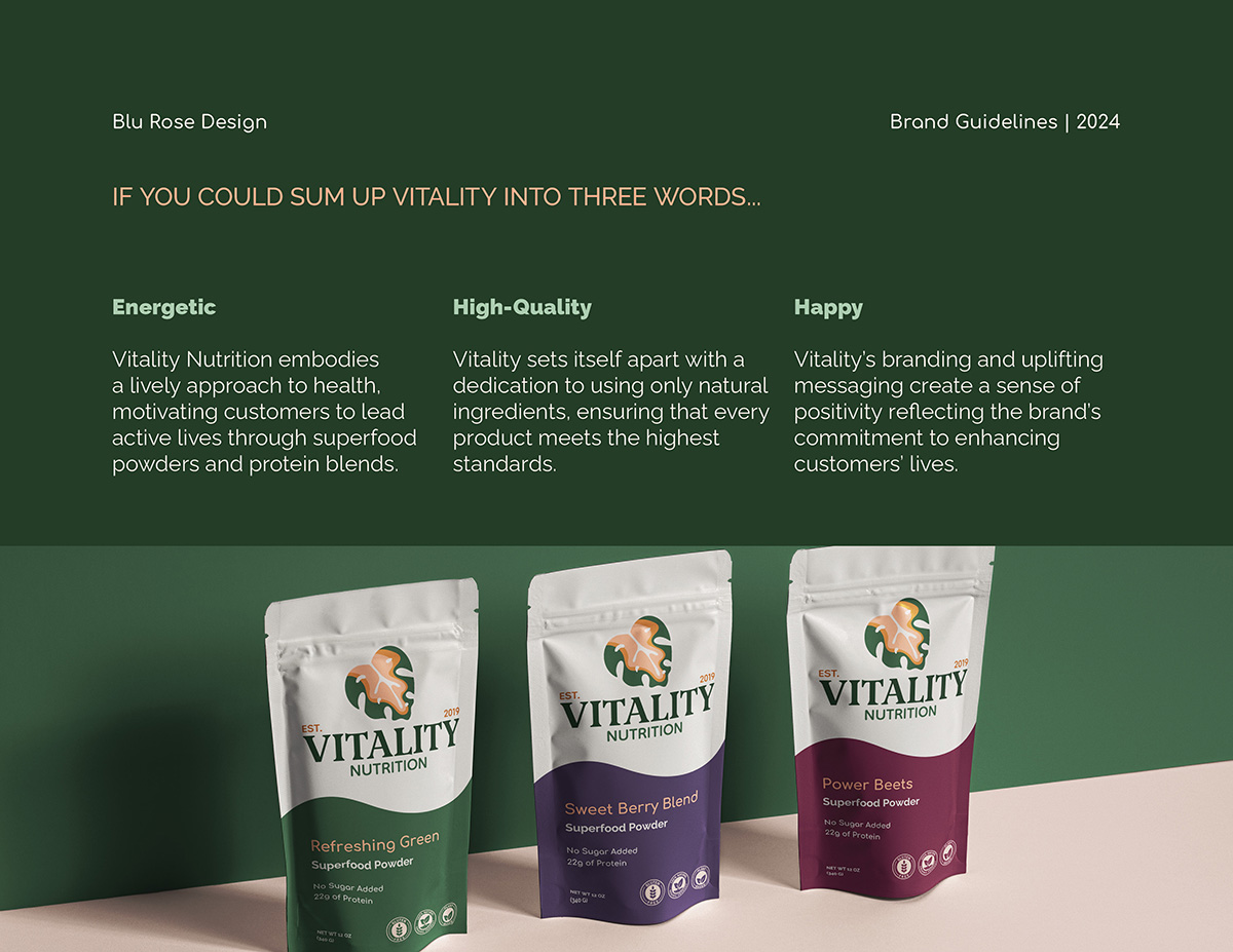 Vitality Nutrition Brand Identity strategy