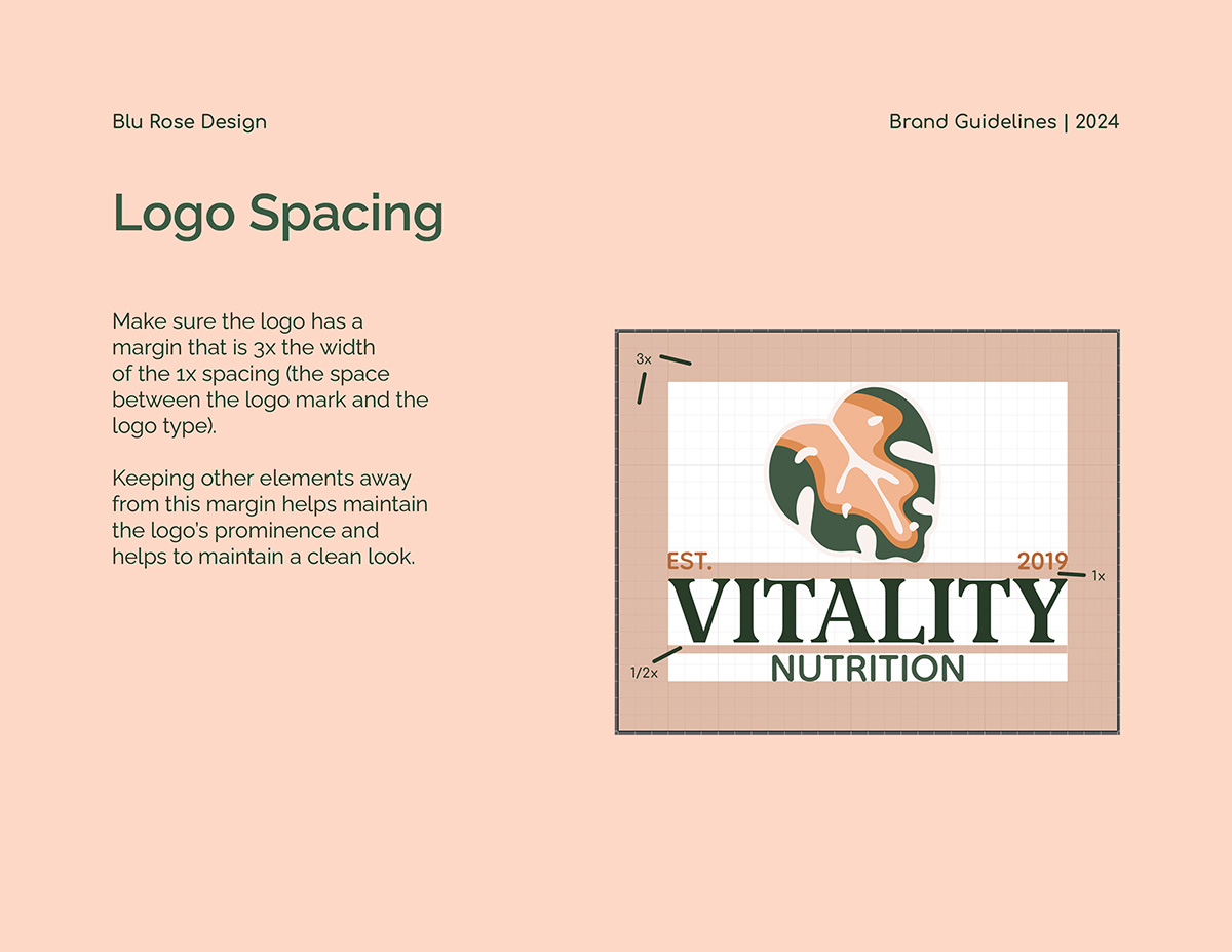 Vitality Nutrition Brand Identity logo spacing