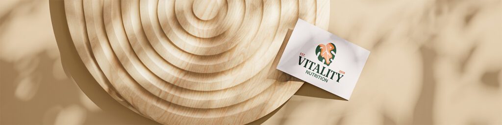 Vitality Nutrition business card mockup