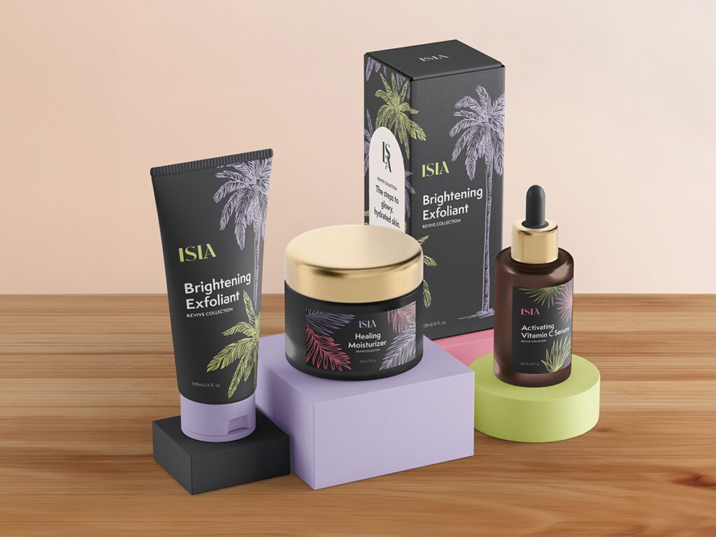 Isla skincare packaging mockup